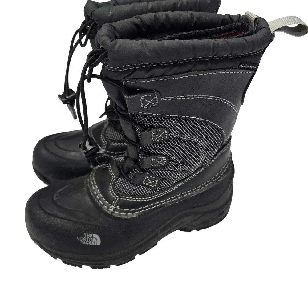 The North Face Alpenglow Boys Black Waterproof Winter Snow Boots Size 1 CVY2